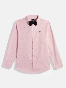Allen Solly Junior Boys Slim Fit Printed Casual Shirt With Bow Tie