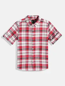 Allen Solly Junior Boys Tartan Checked Pure Cotton Casual Shirt