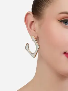 Zaveri Pearls Gold-Plated Contemporary Shaped Studs