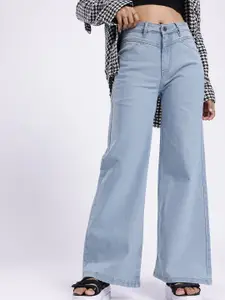 glitchez Women Flared Light Fade Stretchable Jeans