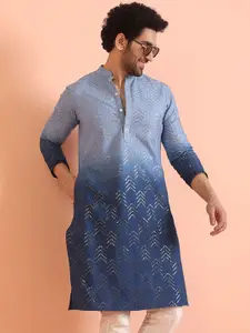 KISAH Men Geometric Embellished Thread Work Kurta