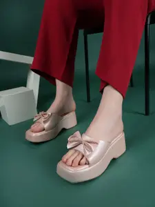 Lavie PU Party Wedge Sandals with Bows