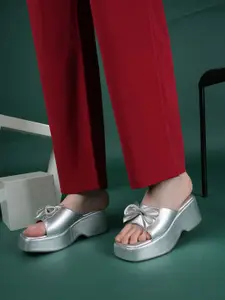 Lavie PU Party Wedge Sandals with Bows