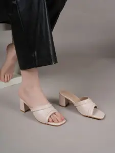 DressBerry PU Party Block Sandals with Bows