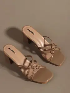 DressBerry Party Block Sandals with Buckles