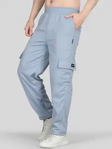 Raxedo Men Relaxed Fit Mid Rise 6 Pocket Pants for Men Cargo Joggers