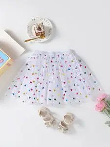 YK Girls Printed Flared Mini Skirt