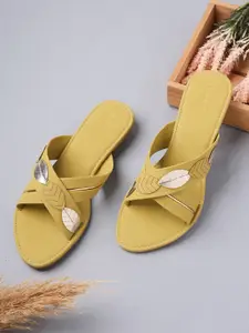 V-WALK Women Ethnic - Embellished Open Toe Flats