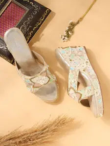 V-WALK Women Embellished Party Platform Sandals