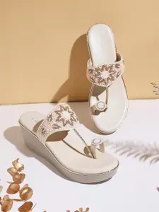 V-WALK Embellished Wedge Heel Sandals
