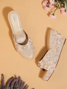 V-WALK Women Embellished Party Platform Sandals