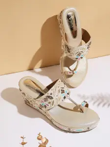 V-WALK Women Embellished Party Platform Sandals