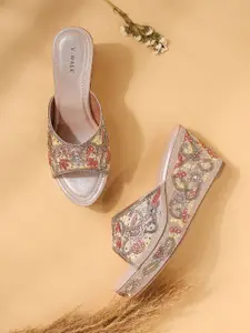 V-WALK Embellished Party Platform Sandals