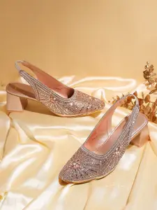 V-WALK Embellished Party Block Sandals