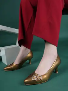 Lavie Women Western Embellished Kitten Heel Pumps