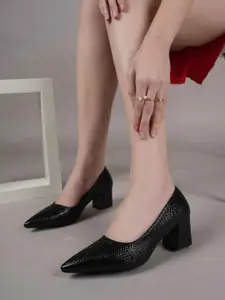 Lavie Women Textured PU Party Block Pumps