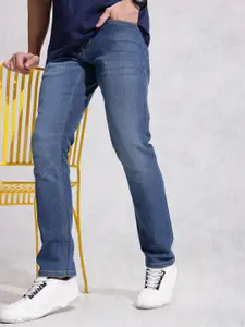 WROGN Men Straight Fit Light Fade Stretchable Jeans