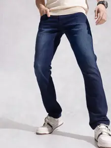 WROGN Men Straight Fit Heavy Fade Stretchable Jeans