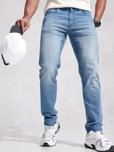 WROGN Men Slim Tapered Fit Mid-Rise Light Fade Stretchable Jeans