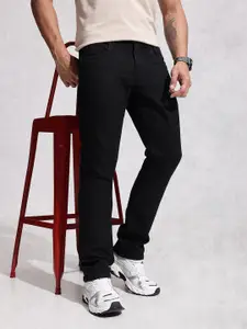 WROGN Men Straight Fit Mid-Rise Light Fade Stretchable Jeans