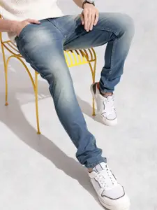 WROGN Men Slim Tapered Fit Light Fade Stretchable Jeans