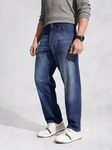 WROGN Men Loose Relaxed Fit Mid-Rise Light Fade Pure Cotton Jeans