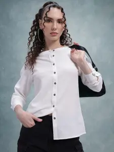 The Roadster Lifestyle Co. Mandarin Collar Casual Shirt