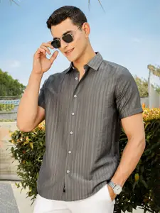 Thomas Scott Men Smart Slim Fit Opaque Striped Casual Shirt