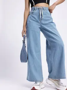 glitchez Women Flared Fit High-Rise Jeans