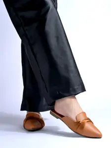 Shoetopia Women Pointed Toe Mules Flats