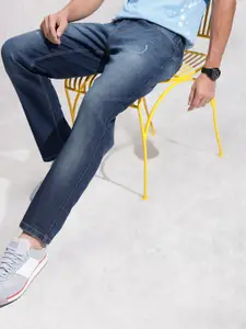 WROGN Men Relaxed Fit Low Distress Heavy Fade Stretchable Jeans