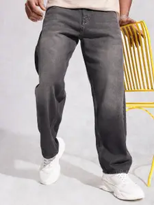 WROGN Men Loose Relaxed Fit Mid-Rise Light Fade Pure Cotton Jeans