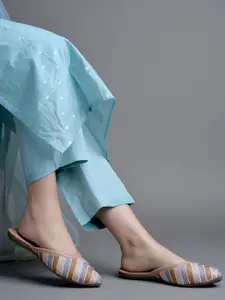 Shoetopia Women Ethnic Mules with Embroidered Flats