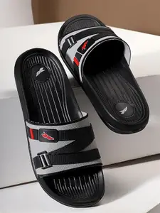 FLITE Men Striped Open Toe Flip Flops