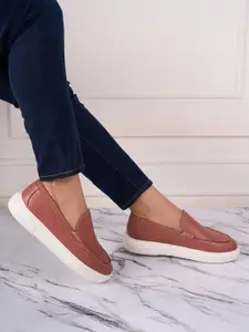 ID Women Slip-On Leather Loafers