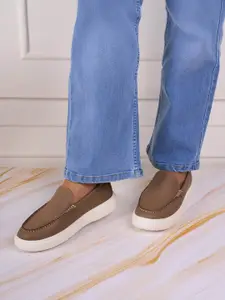 ID Women Textured Leather Loafers