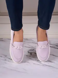 ID Women Printed Leather Loafers