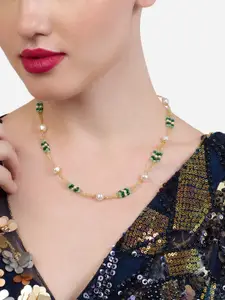 Zaveri Pearls Gold-Plated Multistrand Pearls Necklace