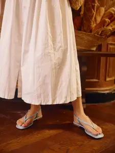 CAI Blue Thong Backstrap Flats