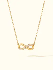 ZAISHA 18k Gold-Plated Zirconia Infinity Pendant