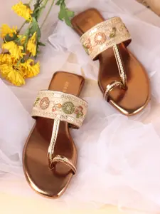 Anouk Women Embellished Ethnic One Toe Flats