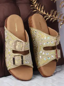 Anouk Women Embellished Ethnic Open Toe Flats