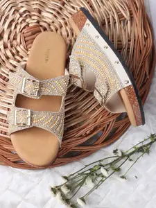 Anouk Women Embellished Ethnic Open Toe Flats