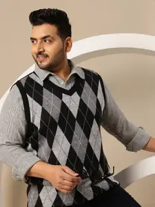 Sztori Plus Size Argyle Sweater Vest