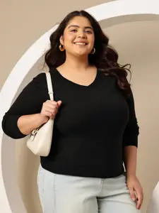 Sztori Plus Size V-neck Pullover Sweater