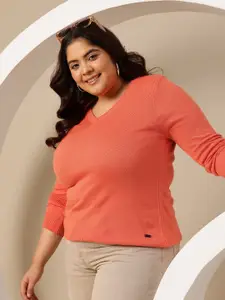 Sztori Plus Size V-neck Pullover Sweater