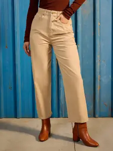 CORSICA Women Straight Fit Mid-Rise Pure Cotton Jeans