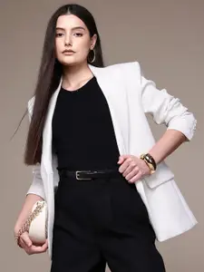 MANGO Notched Lapel Single-Breasted Smart-Casual Blazer