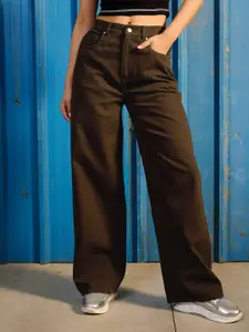 CORSICA Women Straight Fit Mid-Rise Pure Cotton Jeans