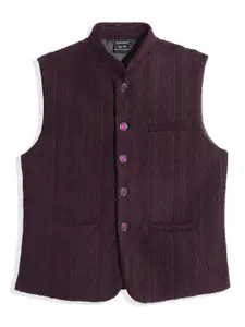 CHARCHIT Boys Textured Brocade Pure Cotton Nehru Jacket